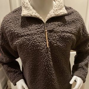TRUE GRIT American Outdoor Co. Pullover Mens Medium 1/4 Zip Sherpa Fleece